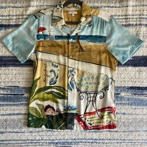Reiss Men’s Short Sleeve Camp Shirt